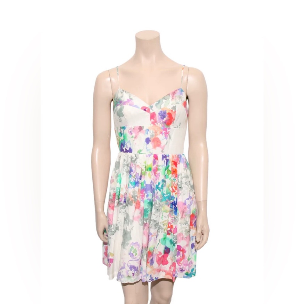 Amanda Uprichard Silk Strappy Watercolor Dress Size Small